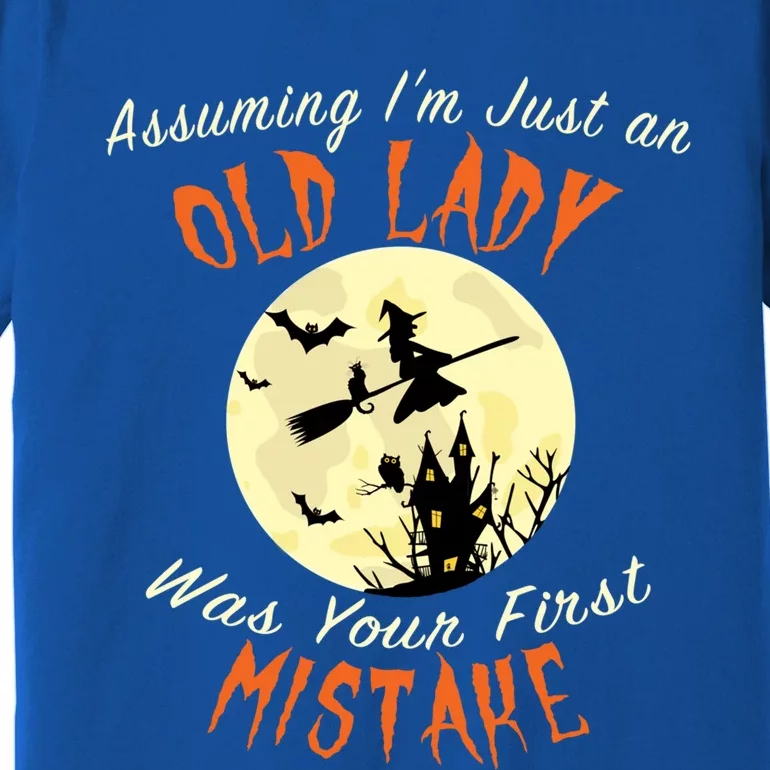 Assuming Im Just An Old Lady Was Your First Mistake Costume Great Gift Premium T-Shirt