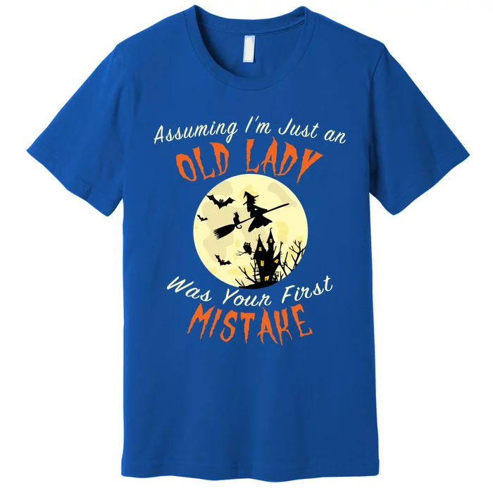 Assuming Im Just An Old Lady Was Your First Mistake Costume Great Gift Premium T-Shirt