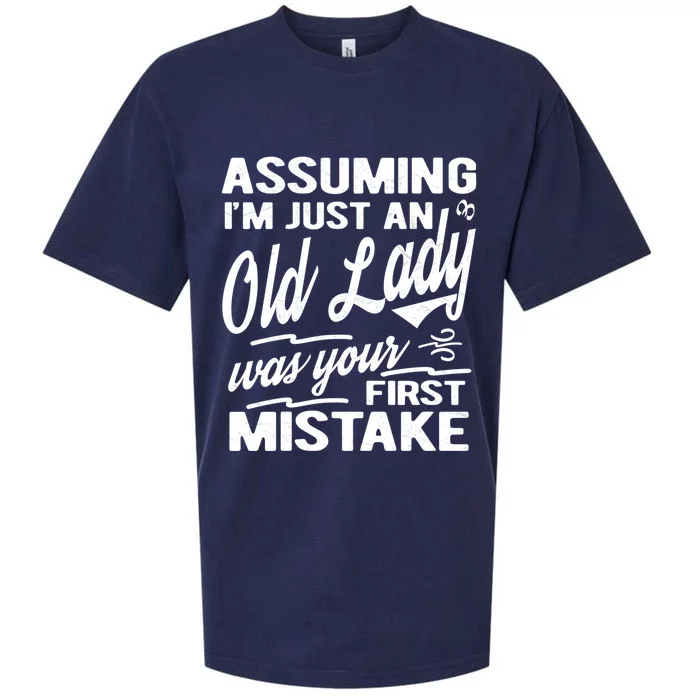 Assuming Im Just An Old Lady Was Your First Mistake Meaningful Gift Sueded Cloud Jersey T-Shirt