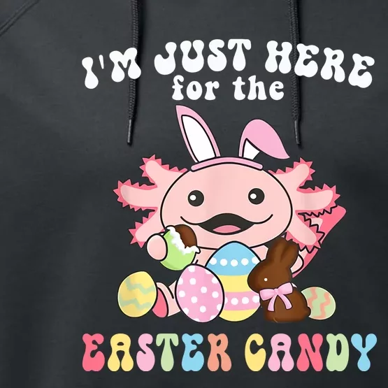 Axolotl I Just Here For The Candy Easter Candy Funny Easter Day Cute Performance Fleece Hoodie