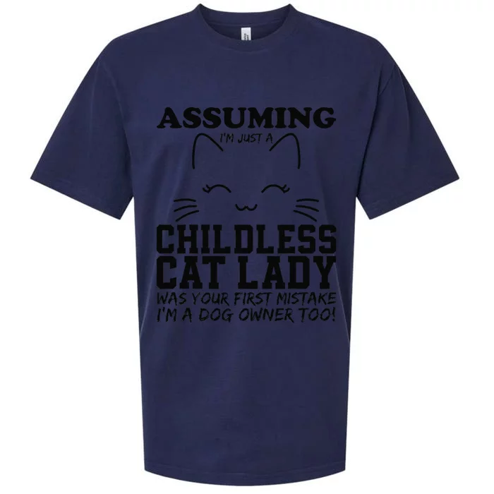 Assuming IM Just A Childless Cat Lady Dog Owner Too Sueded Cloud Jersey T-Shirt