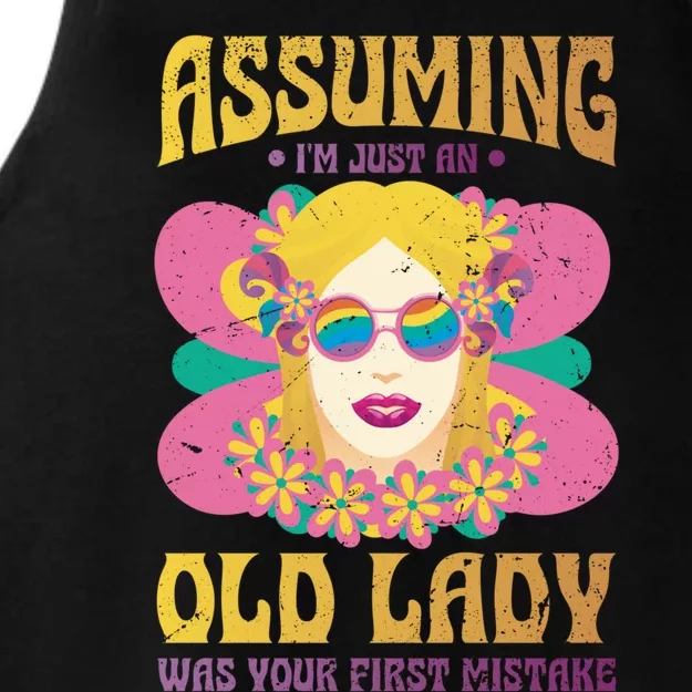 Assuming Im Just An Old Lady Was Your First Mistake Gift Ladies Tri-Blend Wicking Tank