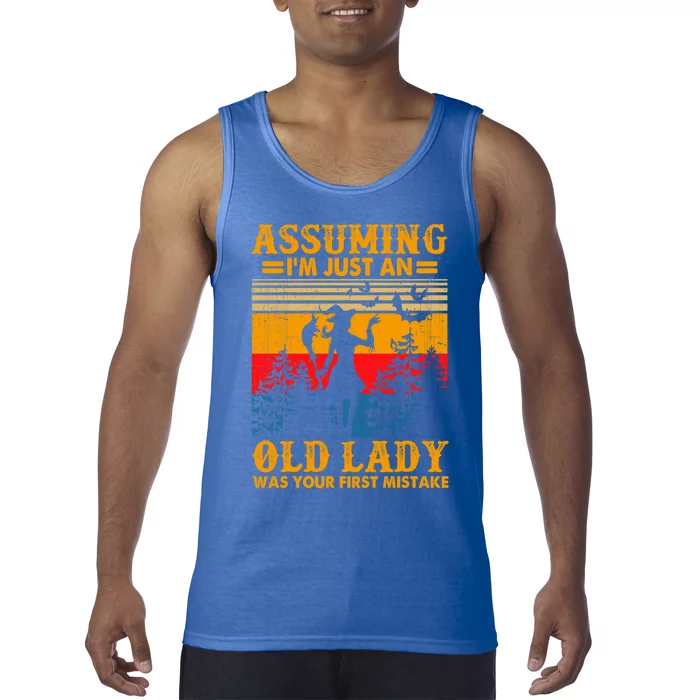 Assuming Im Just An Old Lady Funny Halloween Witch Cool Gift Tank Top