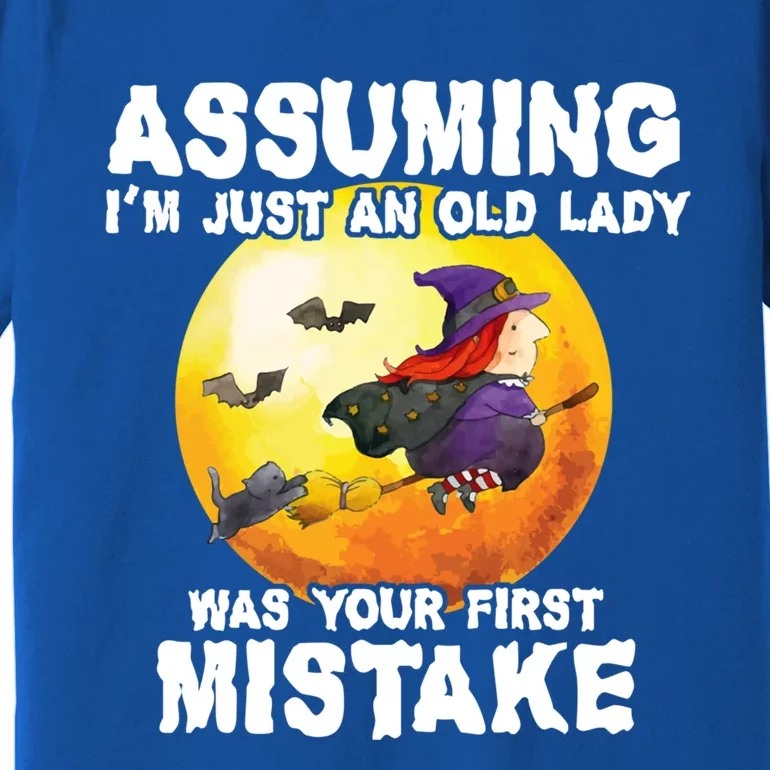 Assuming Im Just An Old Lady Was Your First Mistake Witch Gift Premium T-Shirt