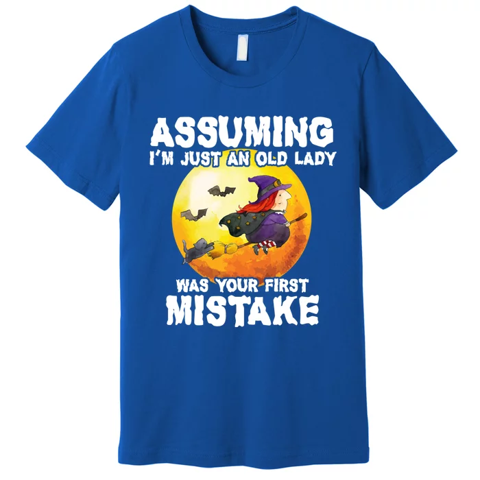 Assuming Im Just An Old Lady Was Your First Mistake Witch Gift Premium T-Shirt