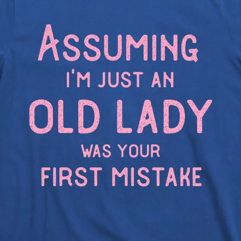 Assuming Im Just An Old Lady Was Your First Mistake Funny Gift T-Shirt