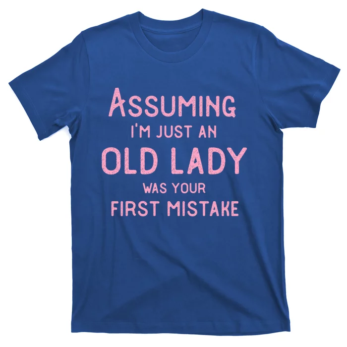 Assuming Im Just An Old Lady Was Your First Mistake Funny Gift T-Shirt