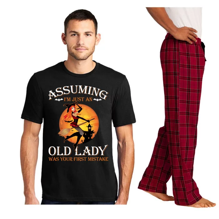 Assuming Im Just An Old Lady Was Your First Mistake Witch Gift Pajama Set