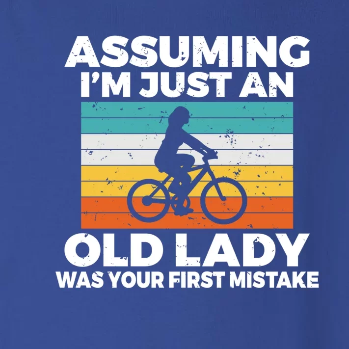 Assuming Im Just An Old Lady Was Your First Mistake Biking Gift Toddler Long Sleeve Shirt