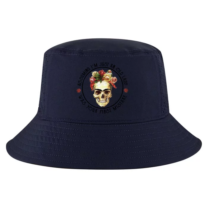 Assuming Im Just An Old Lady Skull Flower Funny Gift Cool Comfort Performance Bucket Hat