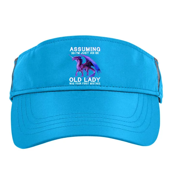 Assuming Im Just An Old Lady Was Your First Mistake Dragon Meaningful Gift Adult Drive Performance Visor