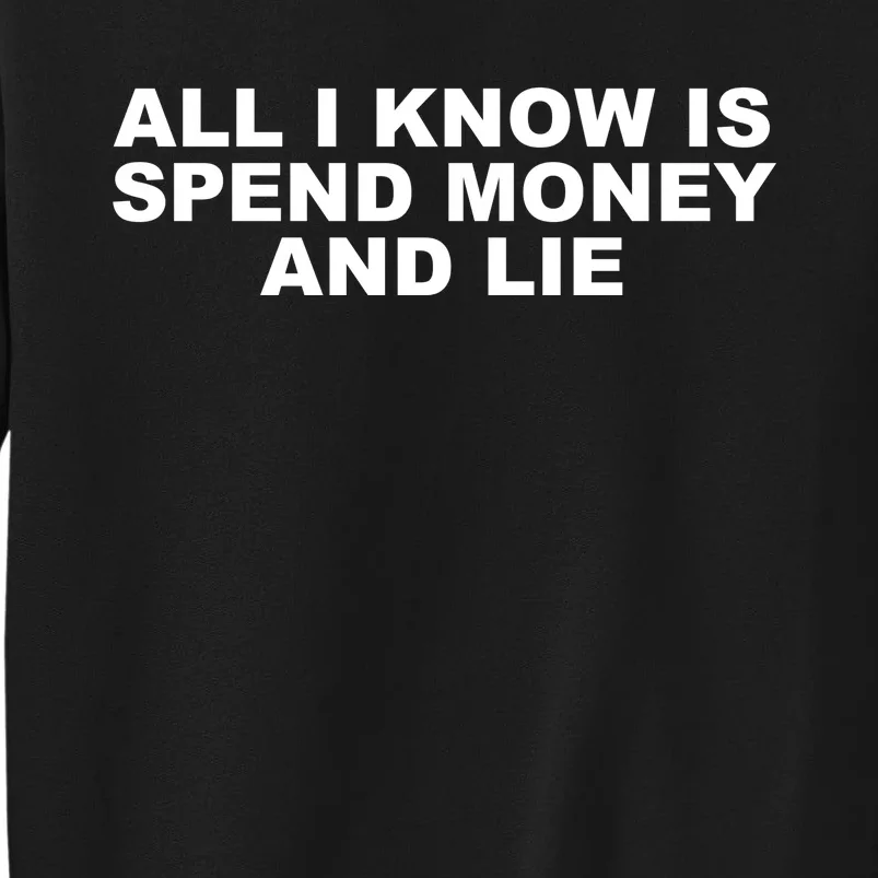 All I Know Is Spend Money And Lie Funny Humor Sweatshirt