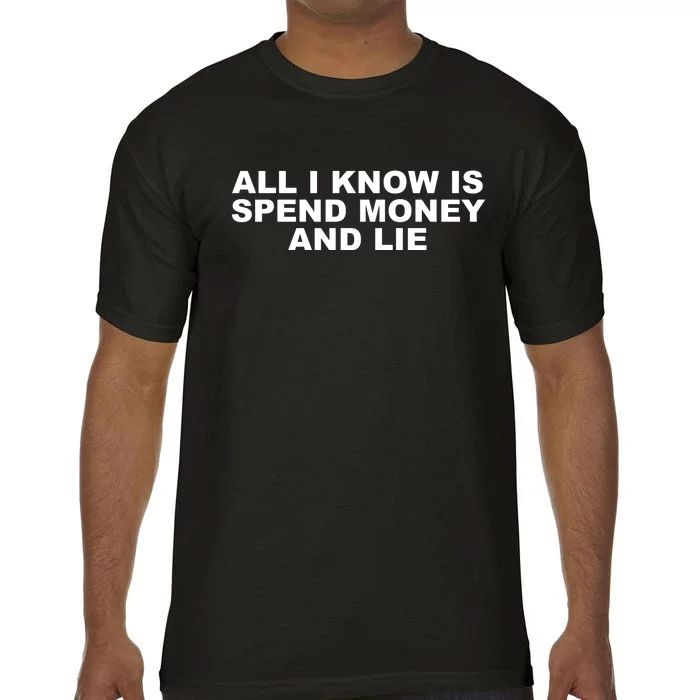 All I Know Is Spend Money And Lie Funny Humor Comfort Colors T-Shirt