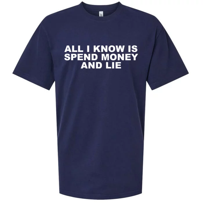 All I Know Is Spend Money And Lie Funny Humor Sueded Cloud Jersey T-Shirt