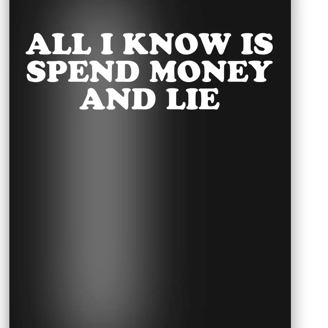 All I Know Is Spend Money And Lie Funny Humor Poster