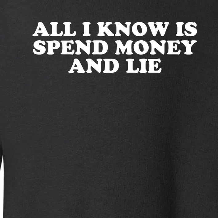 All I Know Is Spend Money And Lie Funny Humor Toddler Sweatshirt