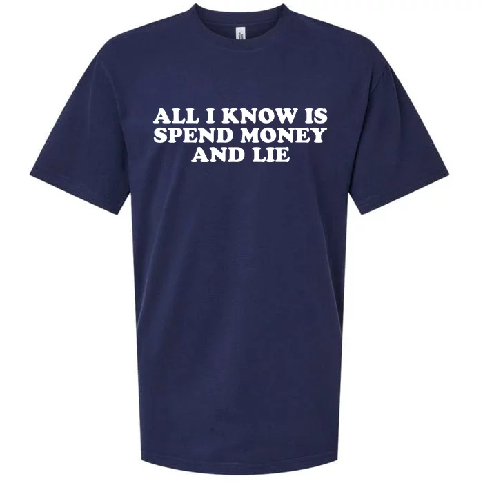 All I Know Is Spend Money And Lie Funny Humor Sueded Cloud Jersey T-Shirt