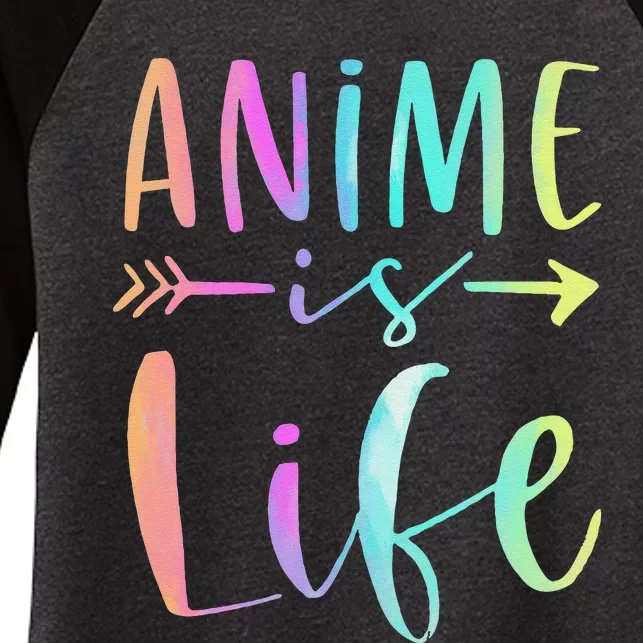 Anime is Life   Manga Anime Lover Gifts Anime Merch Women's Tri-Blend 3/4-Sleeve Raglan Shirt