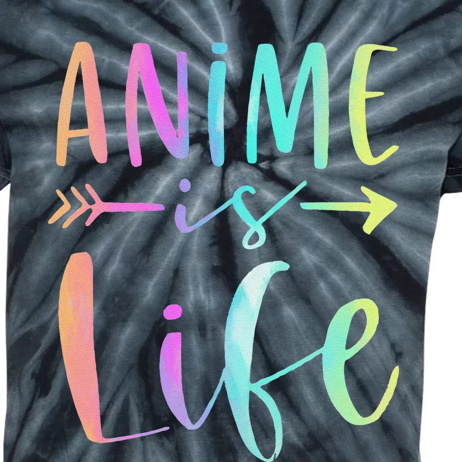 Anime is Life   Manga Anime Lover Gifts Anime Merch Kids Tie-Dye T-Shirt