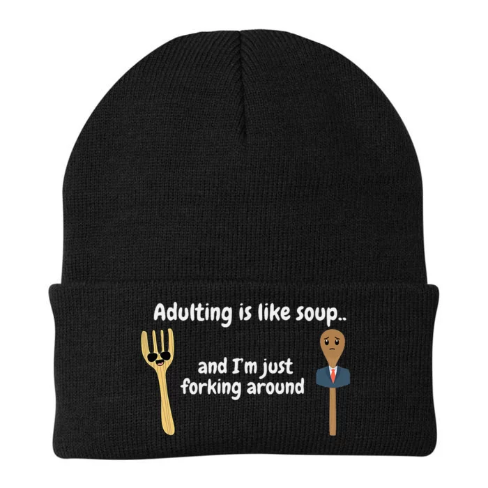 Adulting Is Like Soup Knit Cap Winter Beanie