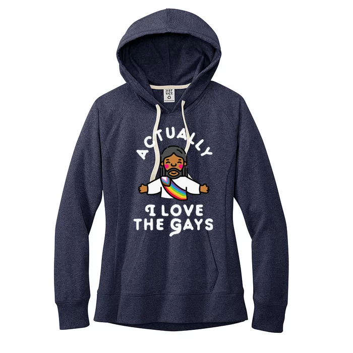 Actually I Love The Gays Jesus Women's Fleece Hoodie