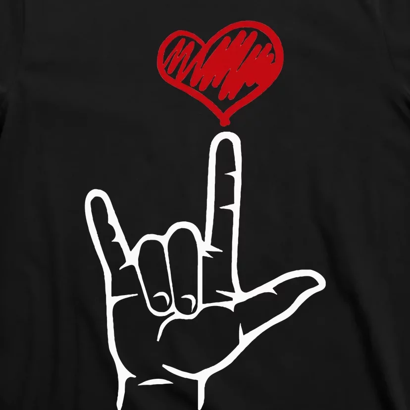 ASL I Love You Hand Heart American Sign Language T-Shirt