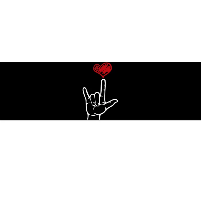 ASL I Love You Hand Heart American Sign Language Bumper Sticker