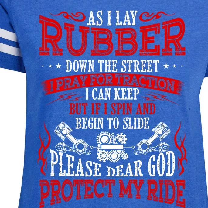 As I Lay Rubber Down The Street Bikers Love Racing Enza Ladies Jersey Football T-Shirt