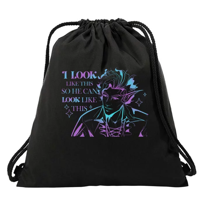 Astarion I Look Like This So He Can Look Like This Astarion BaldurS Gate 3 Drawstring Bag