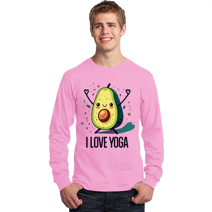 Avocado I Love Yoga Long Sleeve Shirt