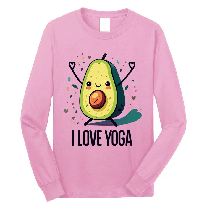 Avocado I Love Yoga Long Sleeve Shirt