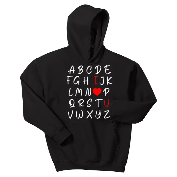 Alphabet I Love You Kids Hoodie