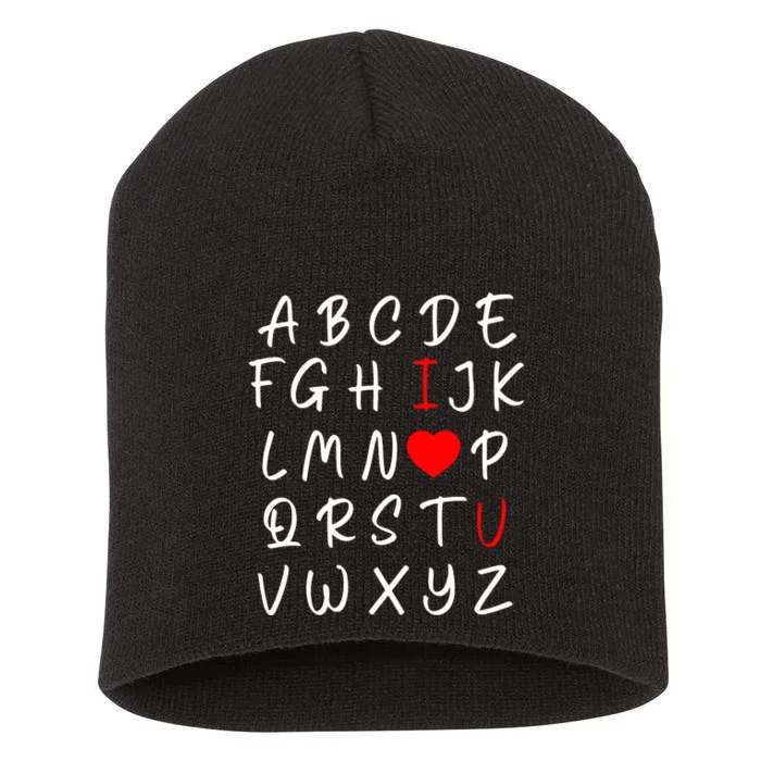 Alphabet I Love You Short Acrylic Beanie