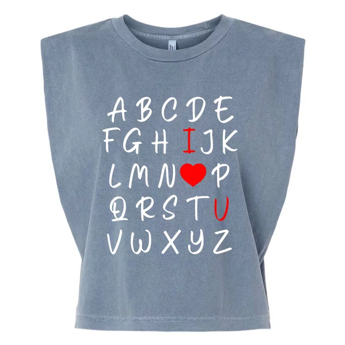 Alphabet I Love You Garment-Dyed Women's Muscle Tee