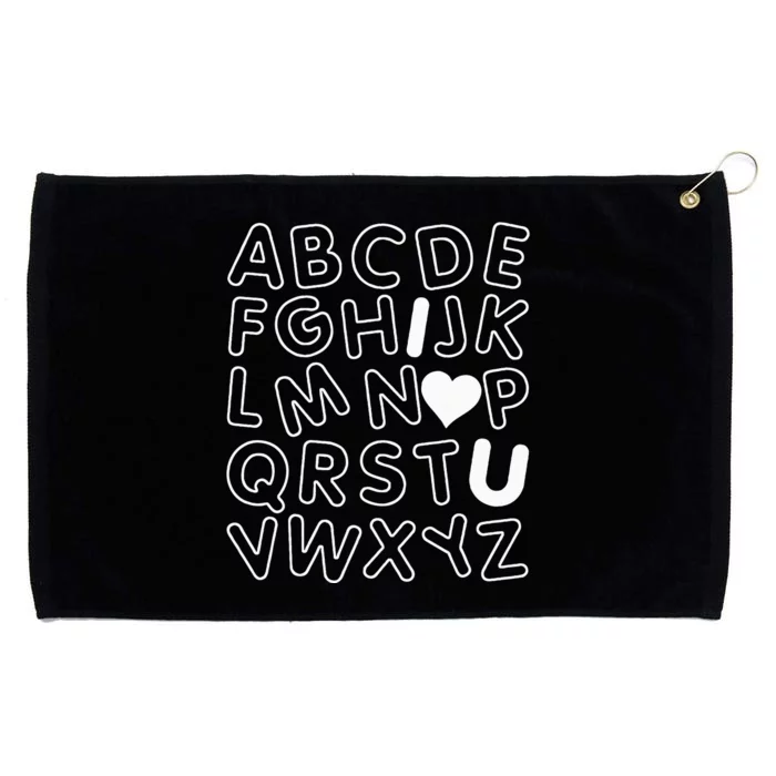 ABC I Love You Alphabet Teachers Day Valentines Day Heart Grommeted Golf Towel