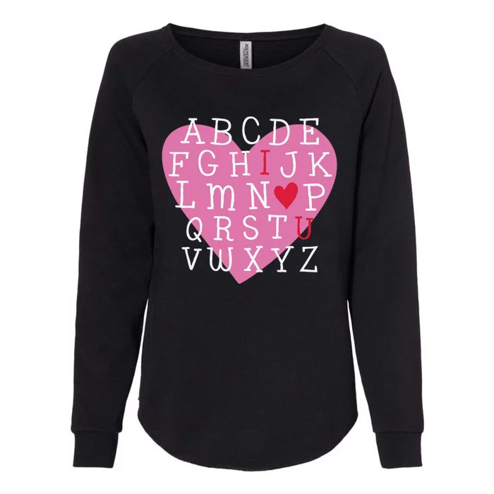 ABC I Love You Valentines Day Heart Gift Womens California Wash Sweatshirt