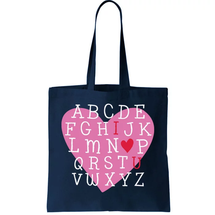 ABC I Love You Valentines Day Heart Gift Tote Bag