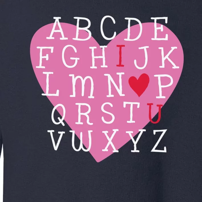 ABC I Love You Valentines Day Heart Gift Toddler Sweatshirt