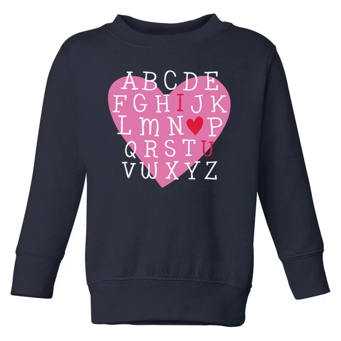 ABC I Love You Valentines Day Heart Gift Toddler Sweatshirt