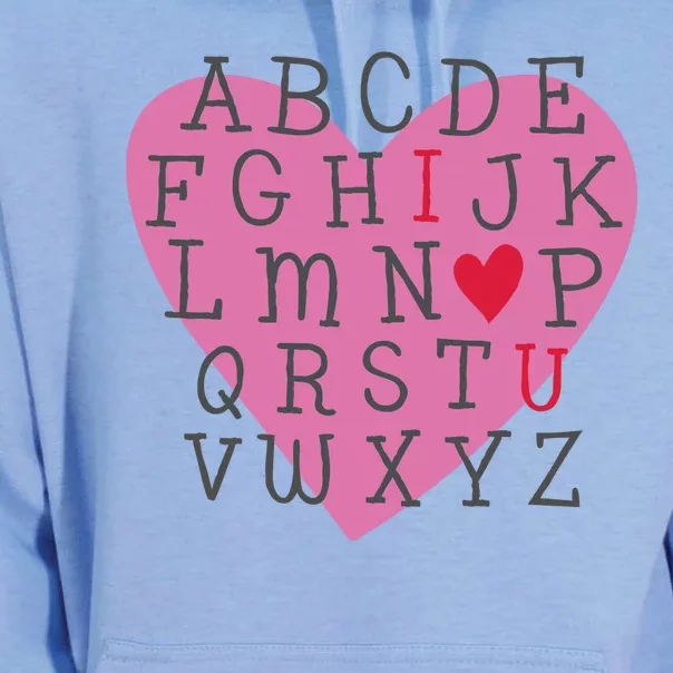 ABC I Love You Valentines Day Heart Gift Unisex Surf Hoodie