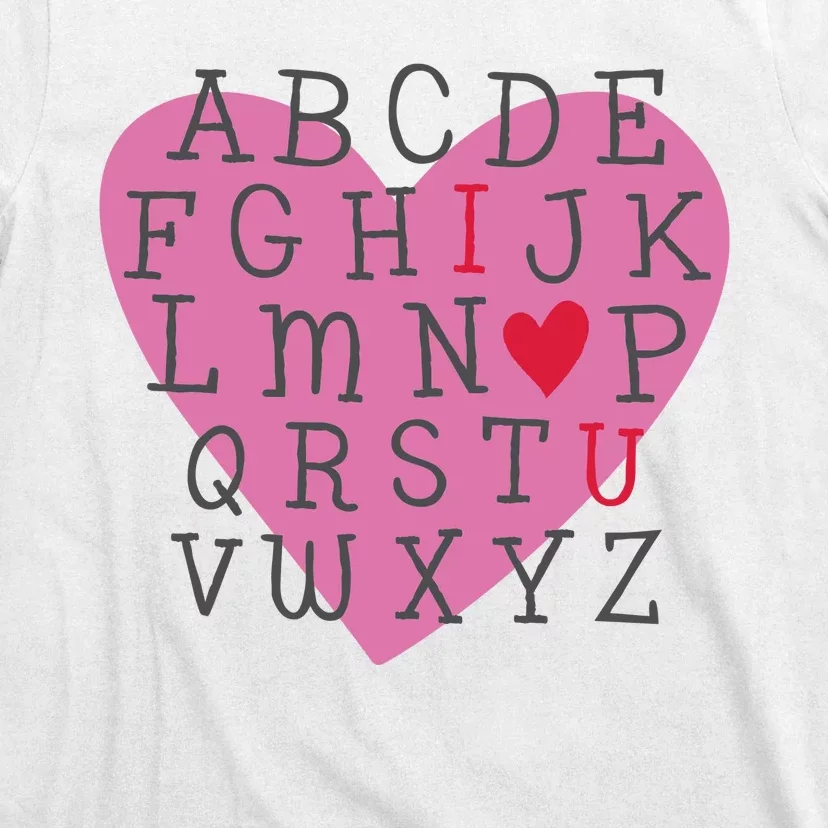 ABC I Love You Valentines Day Heart Gift T-Shirt