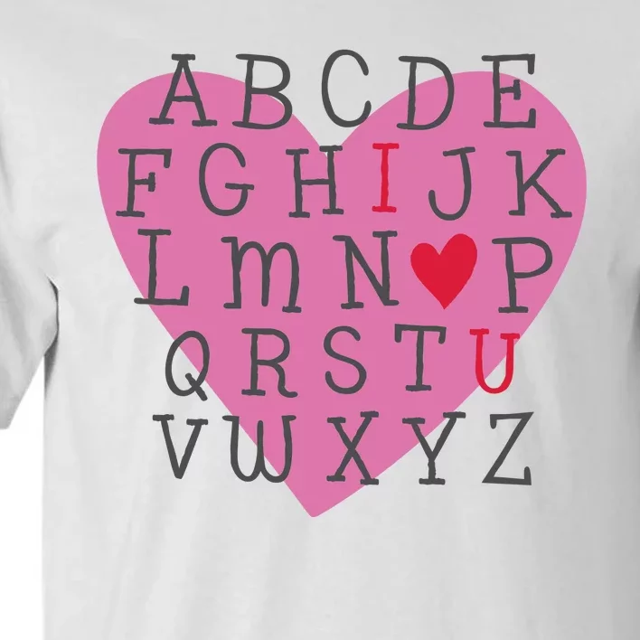 ABC I Love You Valentines Day Heart Gift Tall T-Shirt