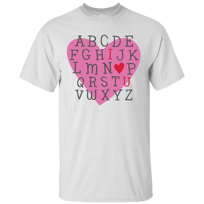 ABC I Love You Valentines Day Heart Gift Tall T-Shirt