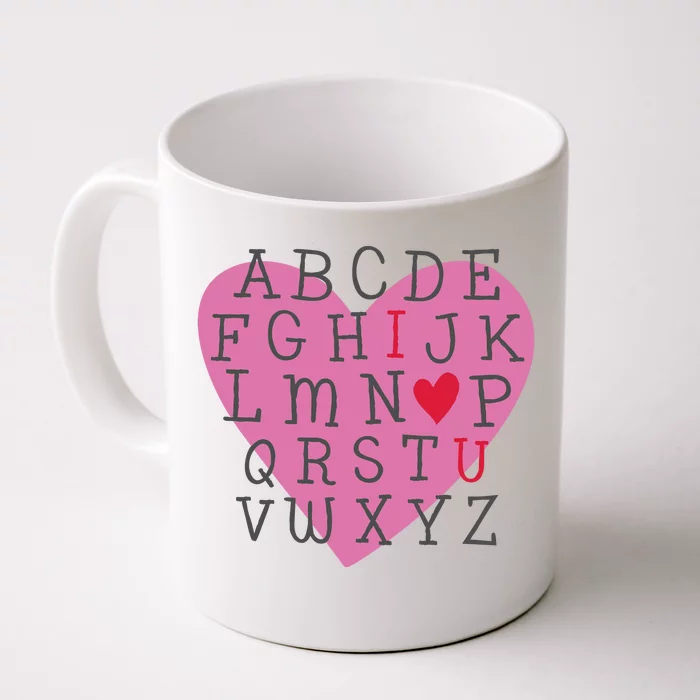 ABC I Love You Valentines Day Heart Gift Front & Back Coffee Mug