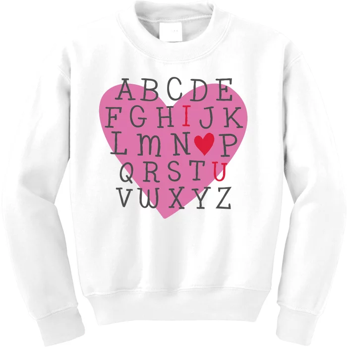 ABC I Love You Valentines Day Heart Gift Kids Sweatshirt