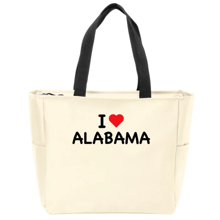 Alabama I Love Alabama Throwback Design Classic Zip Tote Bag