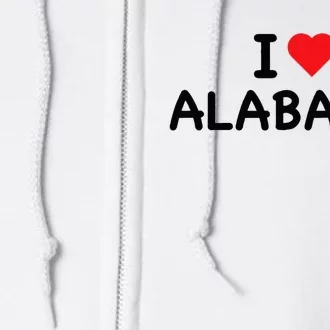 Alabama I Love Alabama Throwback Design Classic Full Zip Hoodie