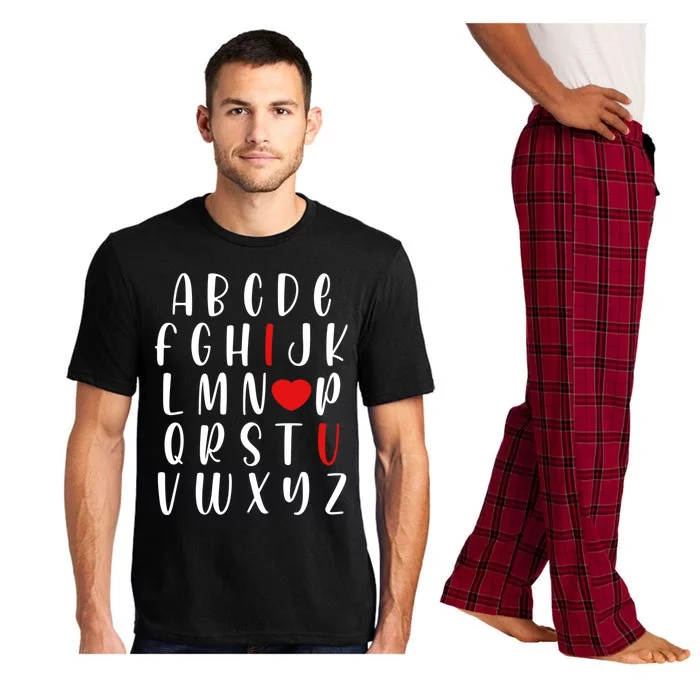 Abc I Love U Valentines Day Funny Aphabet Teacher Student Gift Pajama Set