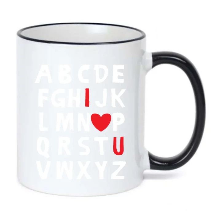 Alphabet I Love You I Heart U Cute Valentine's Day Lover Gift Black Color Changing Mug