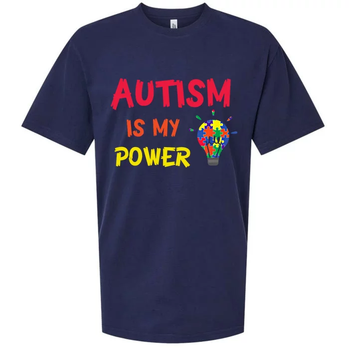 Autism Is My Super Power Superhero Autism Awareness Great Gift Sueded Cloud Jersey T-Shirt